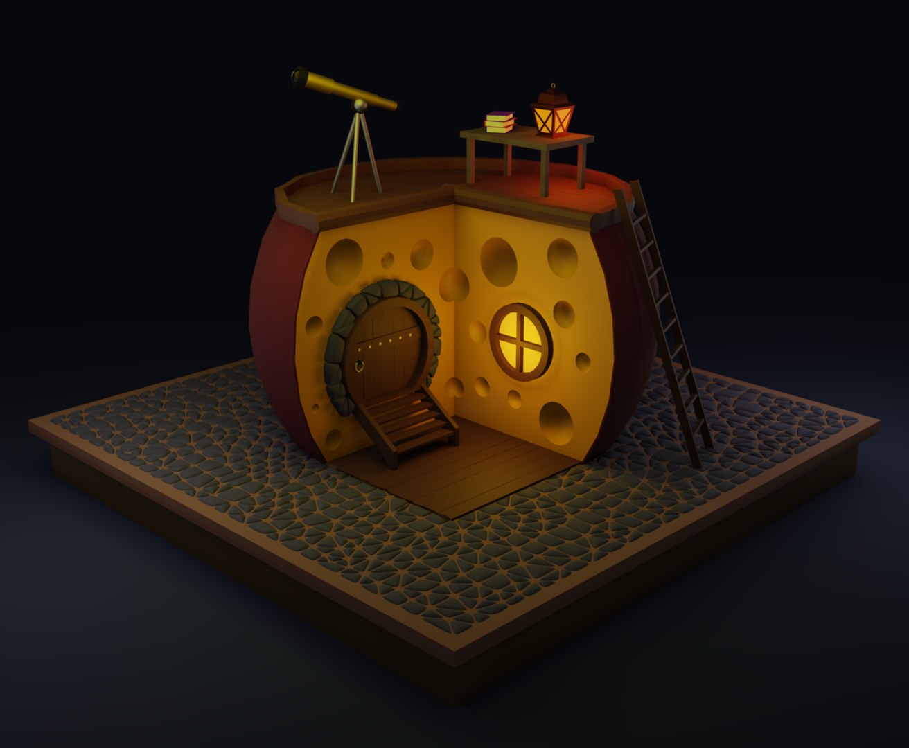 3D model cartoon cheese house TurboSquid 1632227