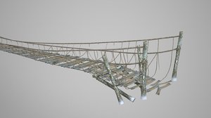 3D model wooden bridge