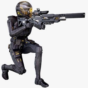 soldier female sniper rifle model