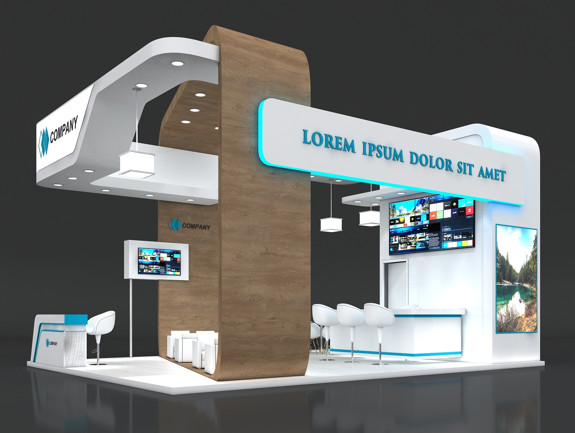 3D booth exhibit stand - TurboSquid 1632770