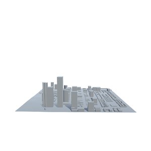 3D model illinois cityscape urban city