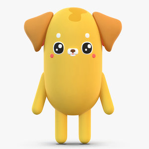 cute cartoon dog 3D model