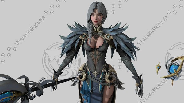 3D model warrior elf girl 03