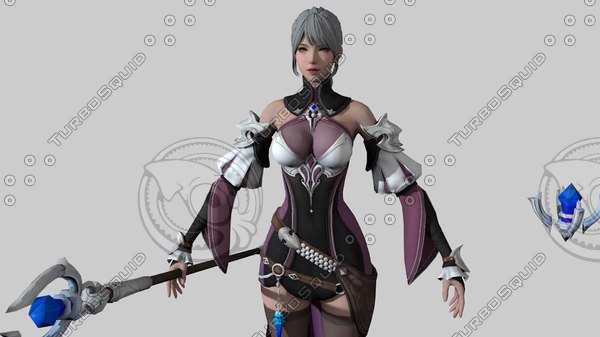 3D warrior elf girl 06 model