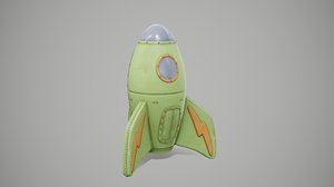 fantasy rocket ship 3D model