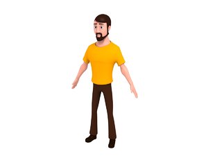 man character cartoon 3D model