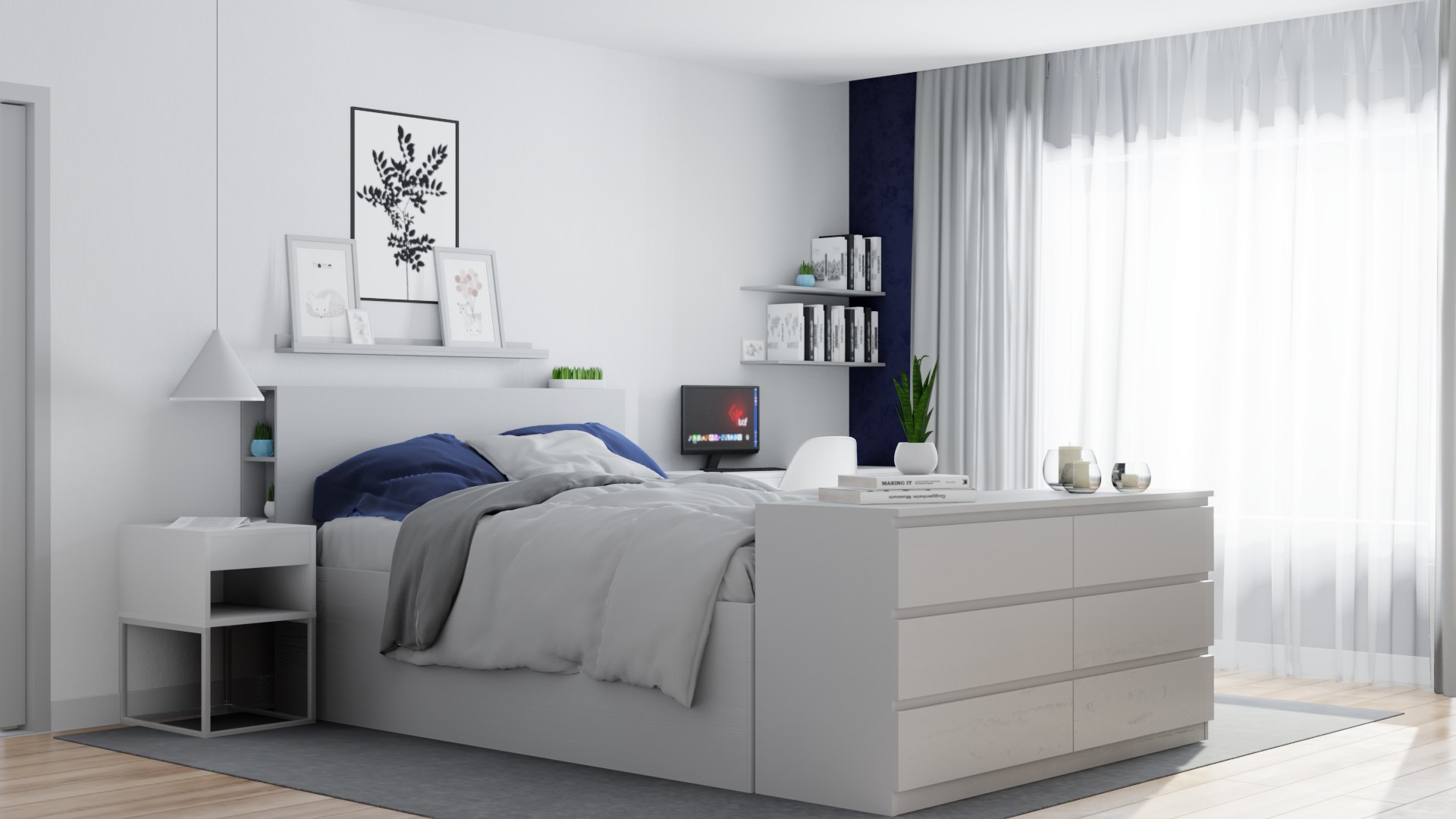 Set bedroom furniture ikea 3D model - TurboSquid 1633631