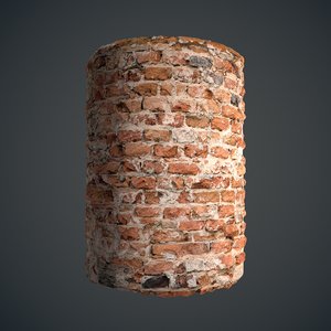 Plastered brick wall
