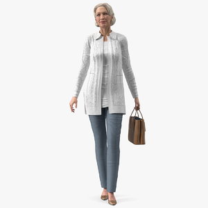 elderly woman wearing casual 3D