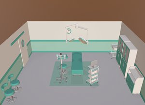 3D cartoon operating room