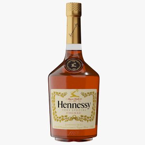 realistic hennessy cognac bottle 3D model