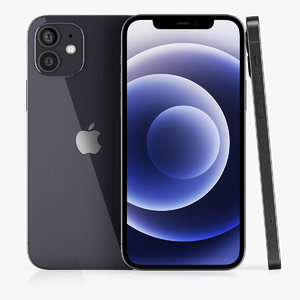 3D apple iphone 12 black