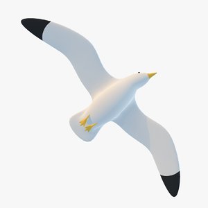 3D stylized gull model