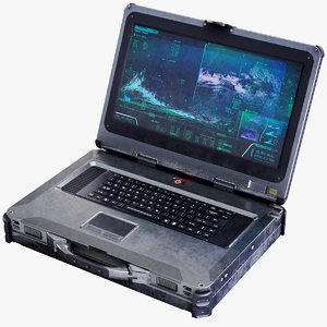 3D laptop rigged computer