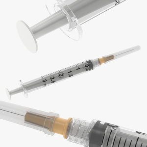 3D model syringe 3ml ml