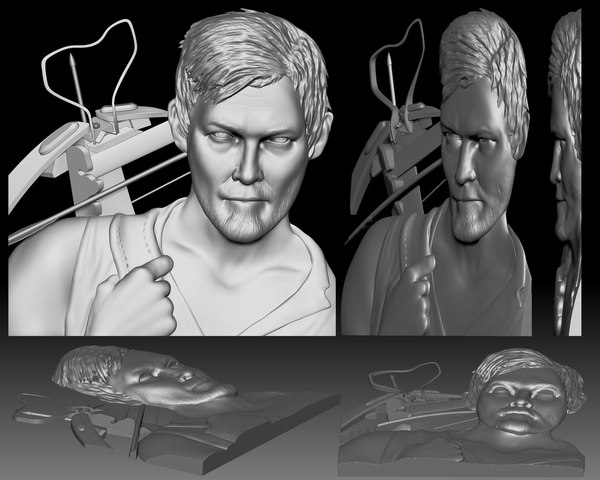 portrait bas-relief shape cnc 3D model