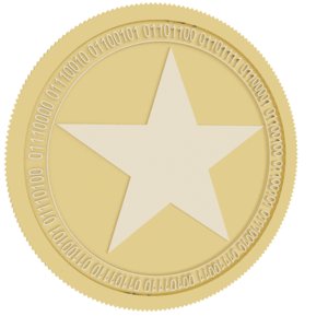 3D zeon gold coin model