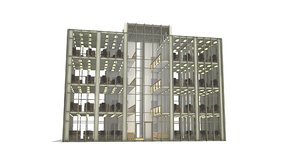 3D office building interior exterior