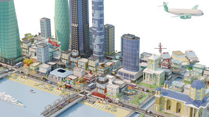3D tile pack city buildings
