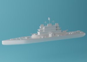 3D cartoon battleship