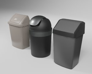 3D indoor trash cans