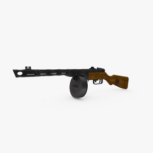 3D soviet submachine gun ppsh model