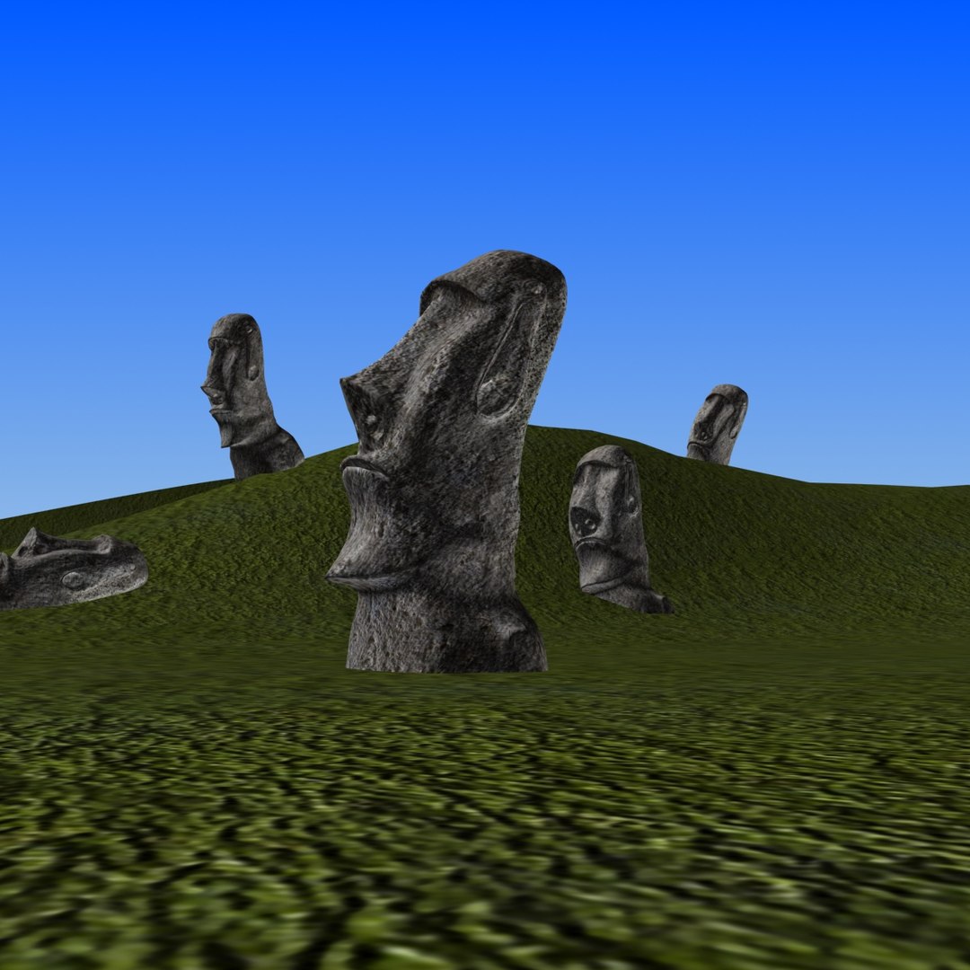3D easter island statues model TurboSquid 1636454
