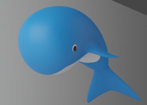 3D model cartoon whale
