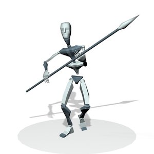 Mocap spear man run forward