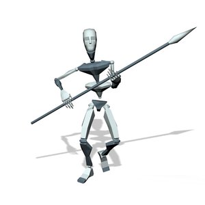 Mocap spear man run freeze pos