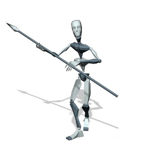 Mocap spear man walking forward