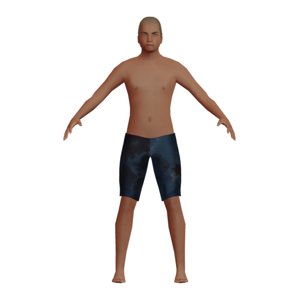 bald swimmer man 3D