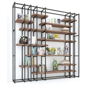 3D shelf books industrial model