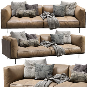 living divani leather sofa 3D model