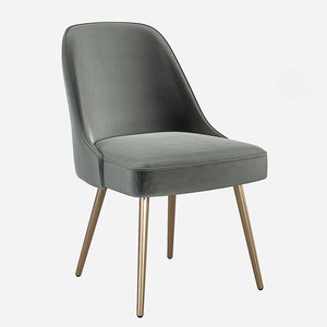 elm mid-century upholstered dining chair 3D model