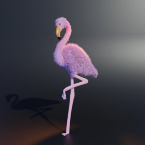 Cartoon Flamingo - Rigged