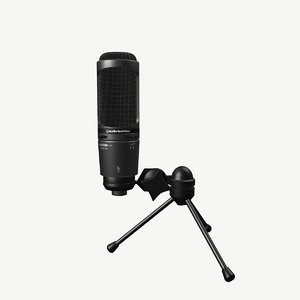 3D audio-technica at2020 microphone usb