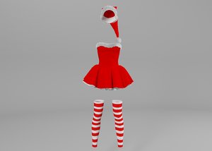women christmas dress 3D model