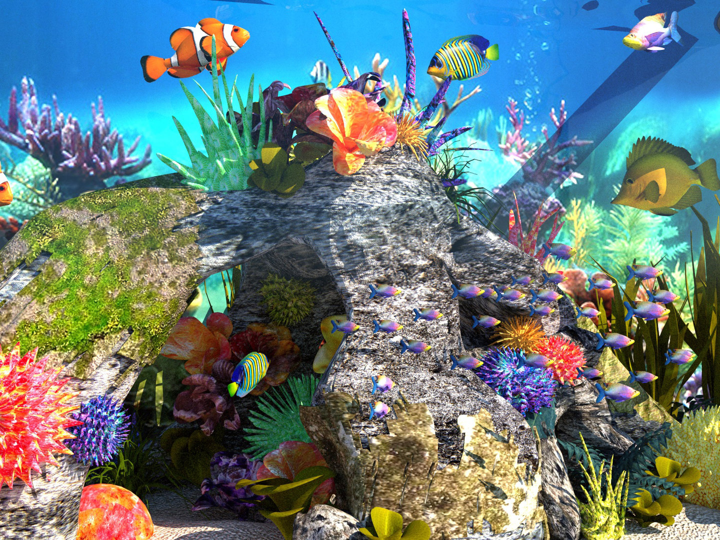 Aquariums underwater world 3D - TurboSquid 1638405