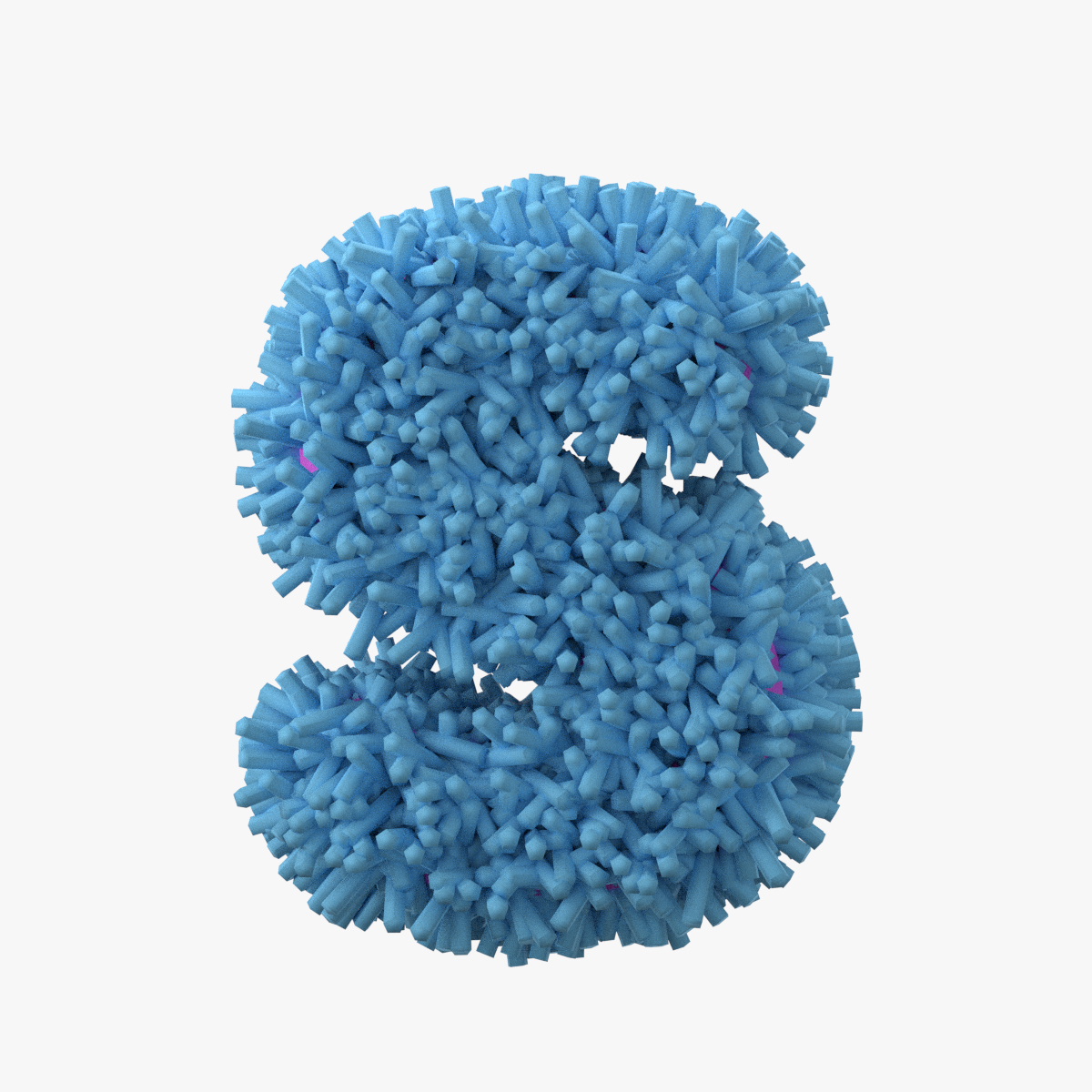 Glowing Fuzzy Letter S 3D Modell TurboSquid 1638441