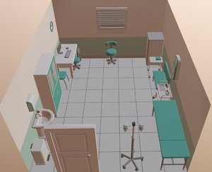 cartoon medical treatment room 3D model