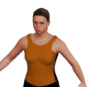 3D model caucasian woman rigged character