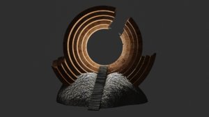 3D model low-poly portal ancient