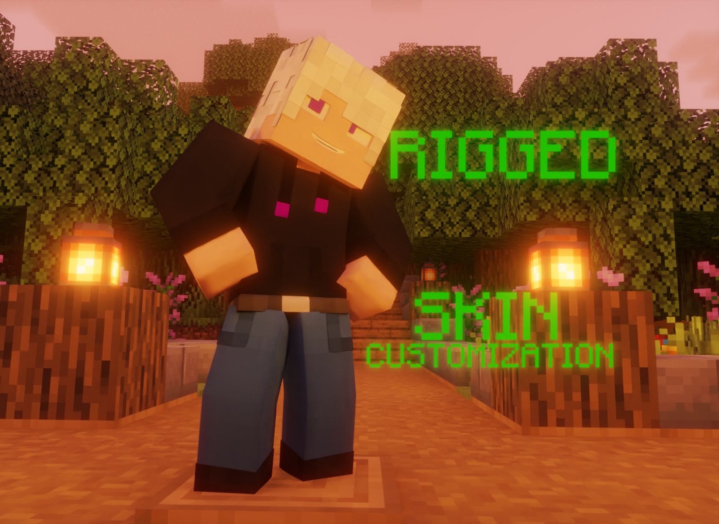 Rigged minecraft character custom 3D model TurboSquid