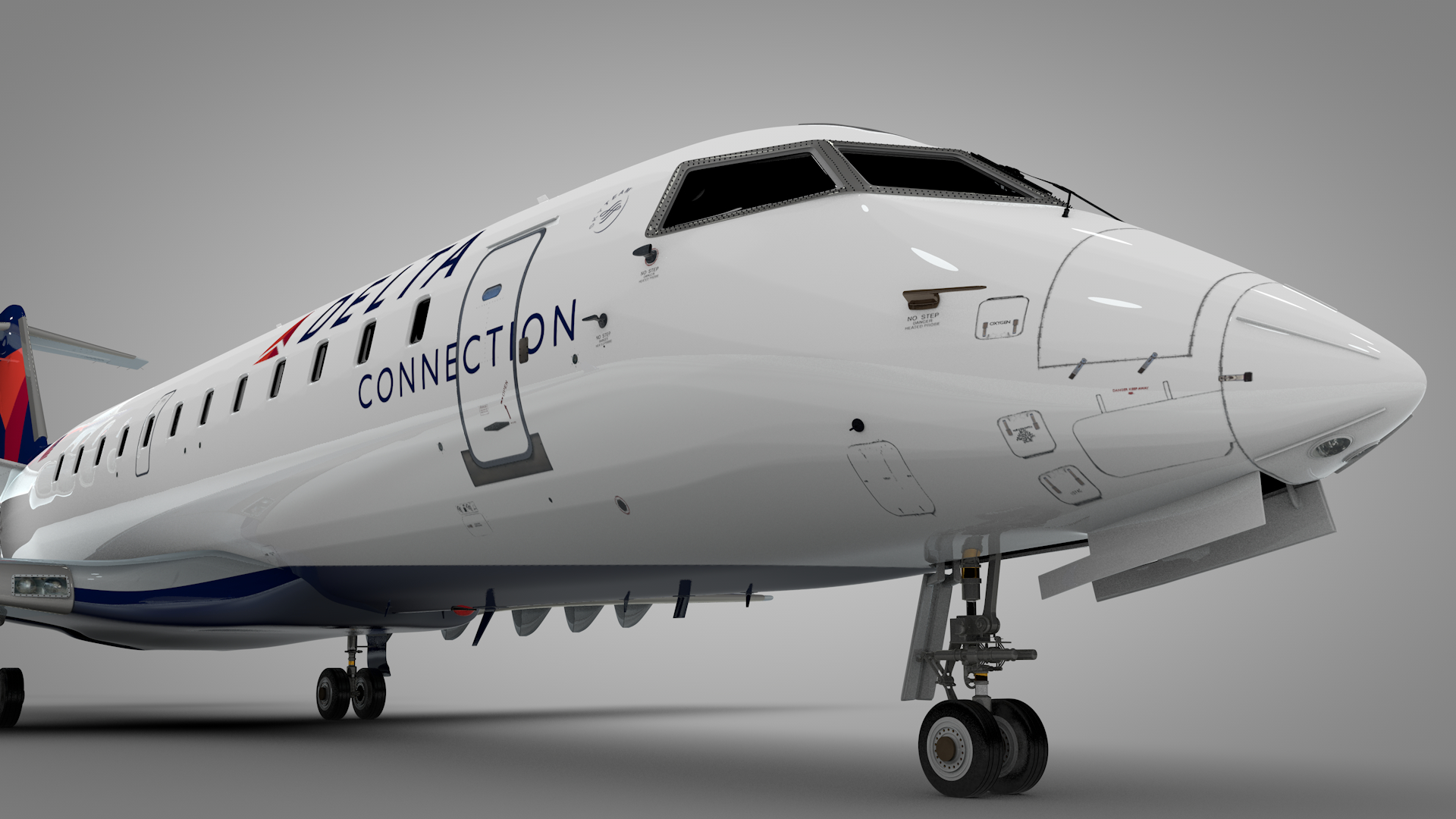 delta connection bombardier crj 200 l10513d模型