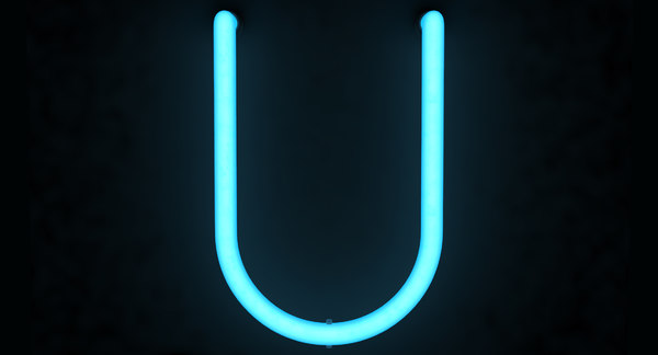 3d Neon Letter U Alphabet Turbosquid 1639510