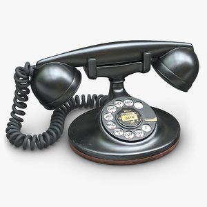 3d model retro phone
