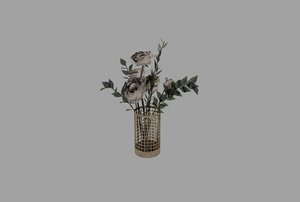 vase flower plaque 3D model