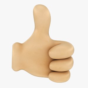 3D cartoon glove hands sign