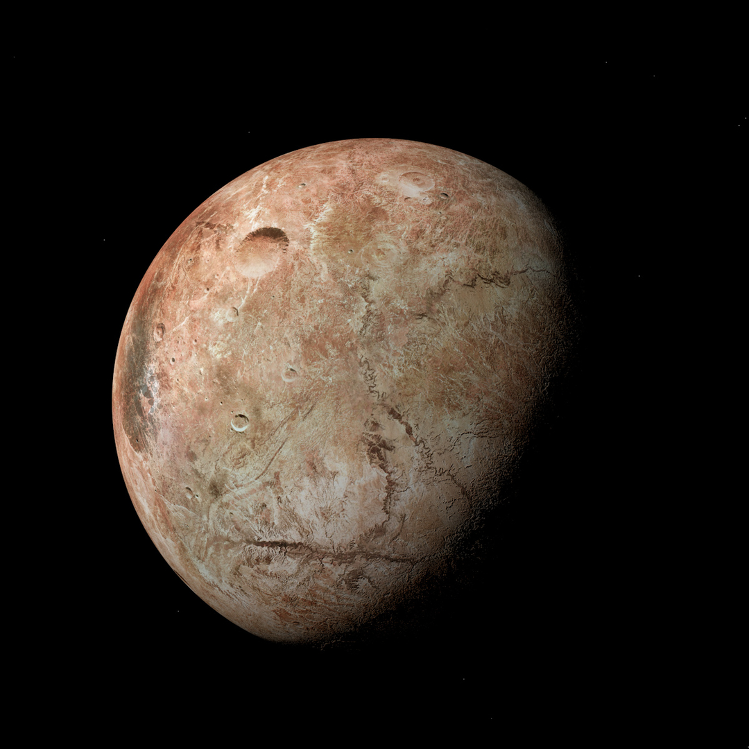 modèle 3D de Planète de glace avec la lune Alien 8k